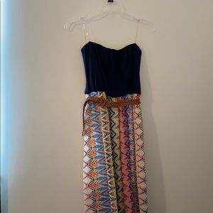 Strapless multicolored dress